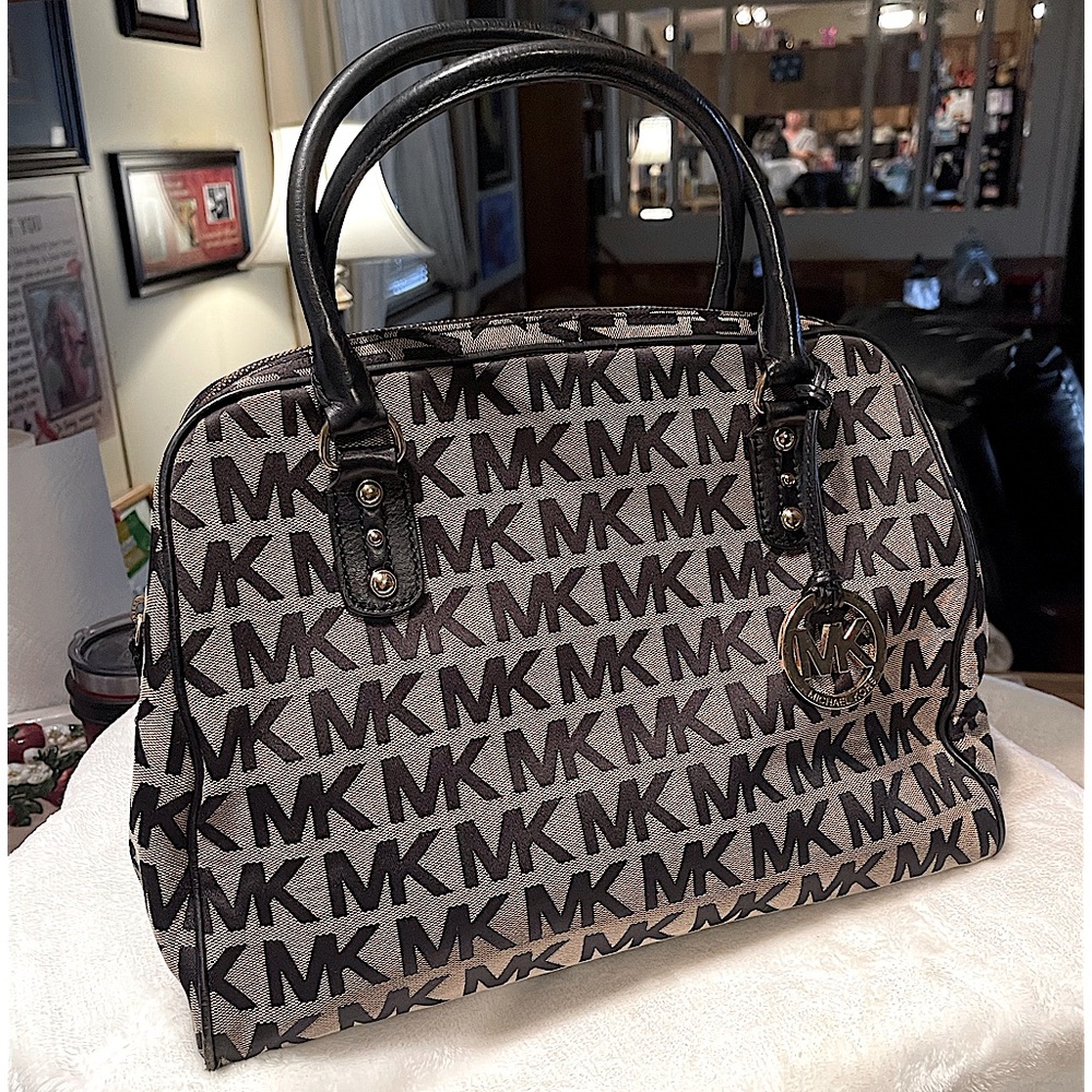 Michael Kors Signature Jacquard Logo Satchel